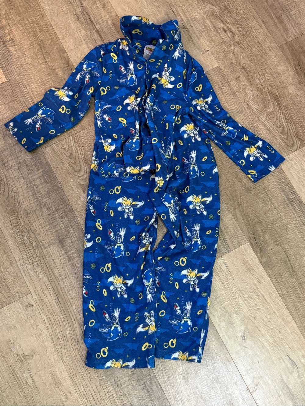 Blue Sonic Themed Kids Pajama Outfit Size 5T